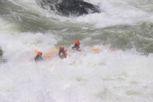 Whitewater rafting the Nile River through Nalubale